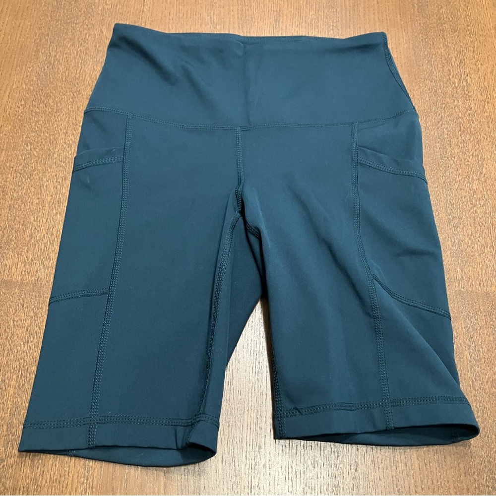 Yogalicious Lux Deep Teal Green Blue Bike Shorts